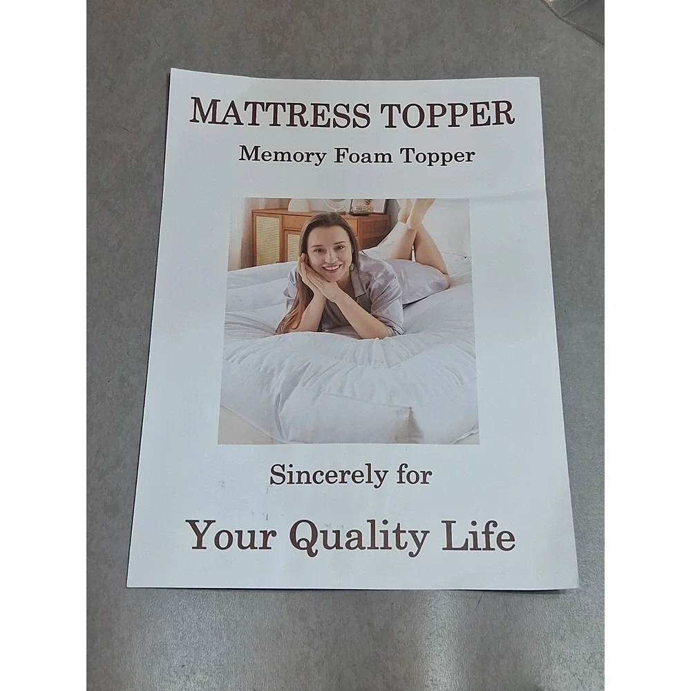 WhatsBedding Memory Foam Mattress Topper Twin Size Memory Foam Filled Warming Co